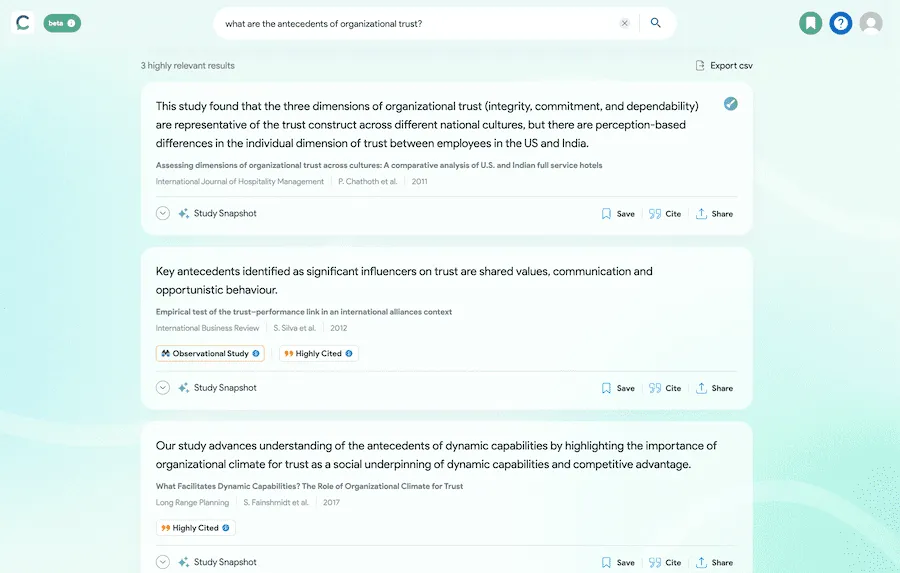 Concensus AI research tool