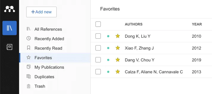 Mendeley favorites