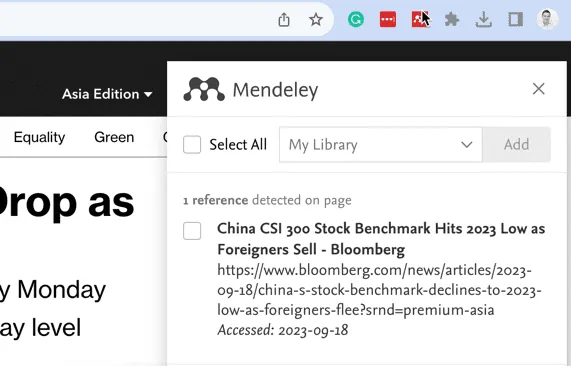 Mendeley web importer