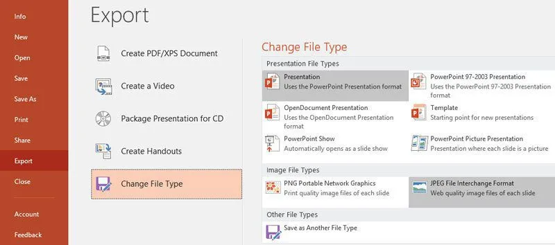 Exporting a PowerPoint figure as a JPEG file