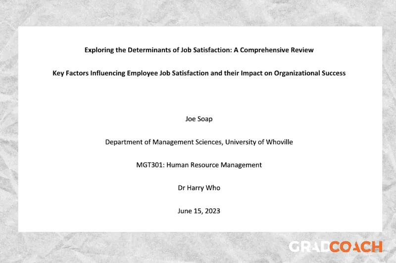 Example of a title page in APA 7 format