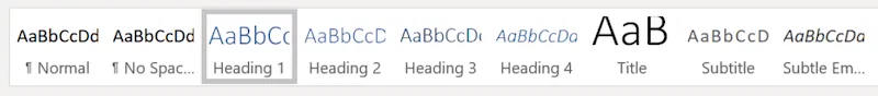 Using Word’s heading styles to structure a proposal
