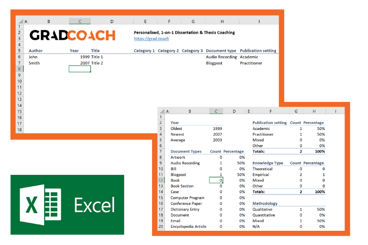 grad coach literature review excel template